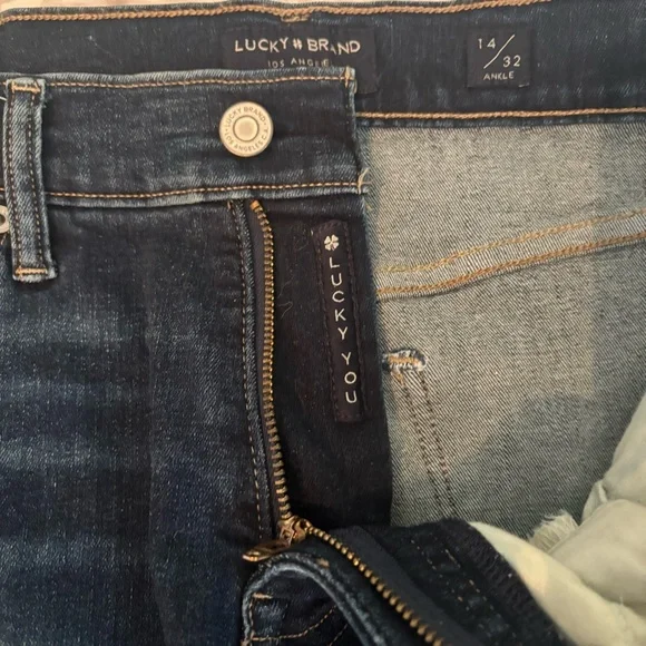 Lucky Brand Mid Rise Skinny Ava Jeans Raw Hem Size 14 - Picture 6 of 11